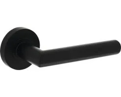 INTERSTEEL Deurkruk Paar Bastian Op Rozet Zwart Mat