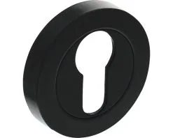 INTERSTEEL Rozet Rond Met Profielcilindergat Zwart Mat