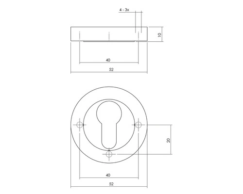 INTERSTEEL Rozet Rond Met Profielcilindergat Zwart Mat 2 INTERSTEEL Rozet Rond Met Profielcilindergat Zwart Mat - Afbeelding 2
