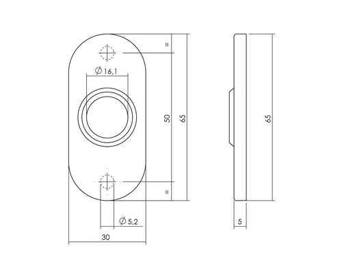 INTERSTEEL Rozet Ovaal Verdekt RVS Geborsteld, 2 Stuks 2 INTERSTEEL Rozet Ovaal Verdekt RVS Geborsteld, 2 Stuks - Afbeelding 2