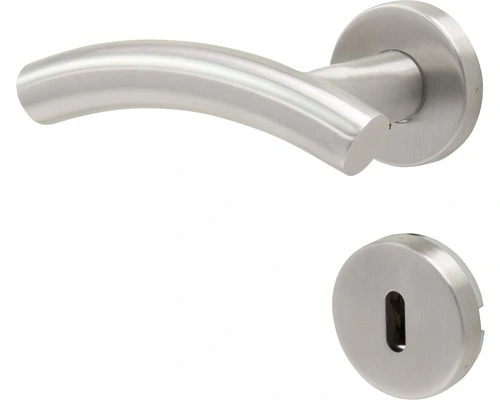 PERTURA Deurkruk Paar Arni Op Rozet Met Sleutelplaat RVS Mat 1 PERTURA Deurkruk Paar Arni Op Rozet Met Sleutelplaat RVS Mat