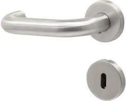 PERTURA Deurkruk Paar Arnar Op Rozet Met Sleutelplaat RVS Mat