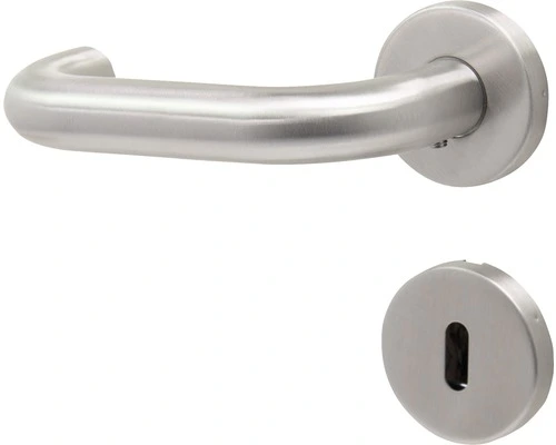 PERTURA Deurkruk Paar Arnar Op Rozet Met Sleutelplaat RVS Mat 1 PERTURA Deurkruk Paar Arnar Op Rozet Met Sleutelplaat RVS Mat