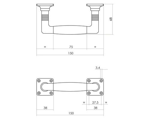 INTERSTEEL Deurgreep Ton Basic 150 Mm Nikkel/ebbenhout 2 INTERSTEEL Deurgreep Ton Basic 150 Mm Nikkel/ebbenhout - Afbeelding 2