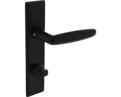 INTERSTEEL Deurkruk Paar Sophie Op Schild Met WC-/badkamersluiting 63/8 Zwart Mat