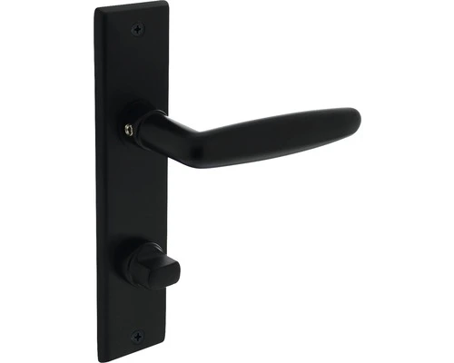 INTERSTEEL Deurkruk Paar Sophie Op Schild Met WC-/badkamersluiting 63/8 Zwart Mat 1 INTERSTEEL Deurkruk Paar Sophie Op Schild Met WC-/badkamersluiting 63/8 Zwart Mat
