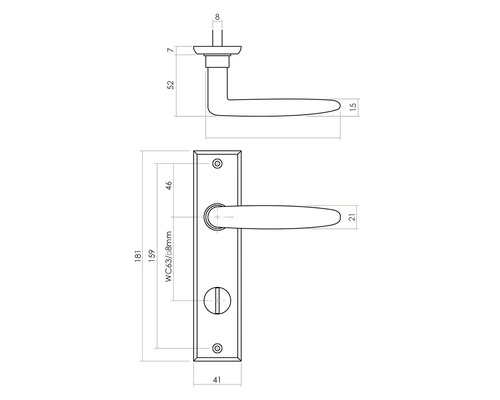 INTERSTEEL Deurkruk Paar Sophie Op Schild Met WC-/badkamersluiting 63/8 Zwart Mat 2 INTERSTEEL Deurkruk Paar Sophie Op Schild Met WC-/badkamersluiting 63/8 Zwart Mat - Afbeelding 2