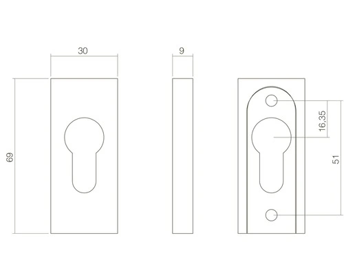 INTERSTEEL Veiligheidsrozet Schuif Recht 69x30 Mm RVS Geborsteld 2 INTERSTEEL Veiligheidsrozet Schuif Recht 69x30 Mm RVS Geborsteld - Afbeelding 2