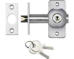 AXA Inboorgrendel DM50 + Sluitplaat Afsluitbaar Kunststof Alu F1