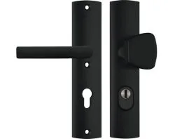 AXA Veiligheidsbeslag Curve Plus 6665-51-18/72K Duw/kruk S-knop PC72 Anti-kerntrek Zwart