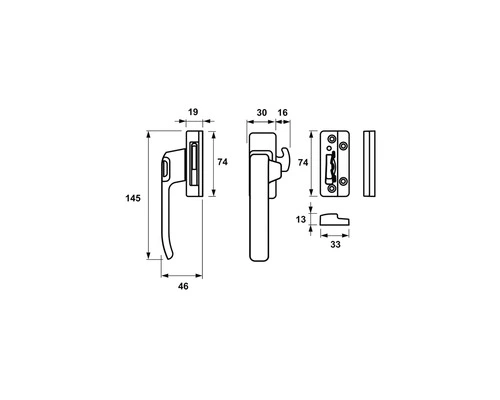 AXA Raamsluiting 3327 Linksdraaiend Alu F1 2 AXA Raamsluiting 3327 Linksdraaiend Alu F1 - Afbeelding 2