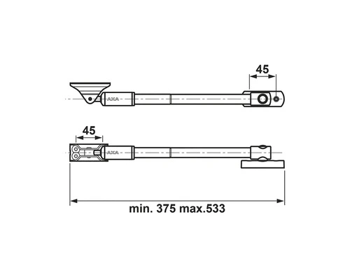 AXA Telescopische Raamuitzetter 35EX Zwart 2 AXA Telescopische Raamuitzetter 35EX Zwart - Afbeelding 2