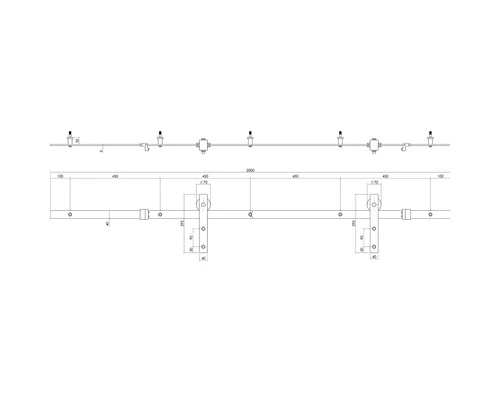 PERTURA 2500 Schuifdeursysteem Recht Zwart 3 PERTURA 2500 Schuifdeursysteem Recht Zwart - Afbeelding 3