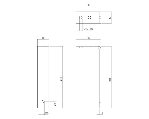 INTERSTEEL Plafondbeugel T.b.v. Schuifdeursysteem Zwart, 5 Stuks 2 INTERSTEEL Plafondbeugel T.b.v. Schuifdeursysteem Zwart, 5 Stuks - Afbeelding 2