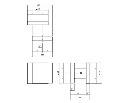 INTERSTEEL Voordeurknop 58x58/60 Mm Eenzijdige Montage Zwart Mat 2 INTERSTEEL Voordeurknop 58x58/60 Mm Eenzijdige Montage Zwart Mat - Afbeelding 2