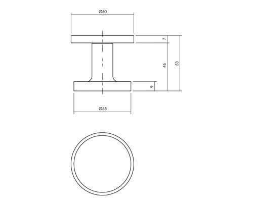 INTERSTEEL Voordeurknop Ø 55/60 Mm Eenzijdige Montage Zwart Mat 2 INTERSTEEL Voordeurknop Ø 55/60 Mm Eenzijdige Montage Zwart Mat - Afbeelding 2