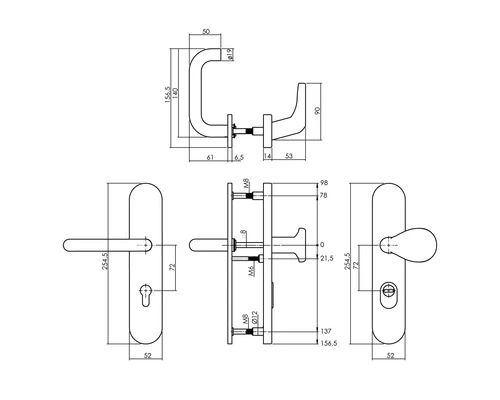 INTERSTEEL Veiligheidsbeslag Ovaal Duw/kruk PC72 Anti-kerntrek RVS Geborsteld 2 INTERSTEEL Veiligheidsbeslag Ovaal Duw/kruk PC72 Anti-kerntrek RVS Geborsteld - Afbeelding 2