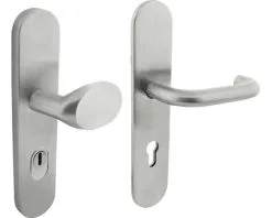 INTERSTEEL Veiligheidsbeslag Ovaal Duw/kruk PC72 Anti-kerntrek RVS Geborsteld