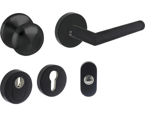 INTERSTEEL Voordeurbeslagset Zwart Mat, 5-delig 1 INTERSTEEL Voordeurbeslagset Zwart Mat, 5-delig