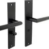 INTERSTEEL Deurkruk Paar Bastian Op Schild Met WC-/badkamersluiting WC63/8 Zwart Mat