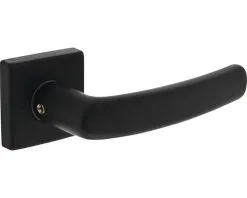 INTERSTEEL Deurkruk Paar Denham Op Vierkant Rozet Zwart Mat