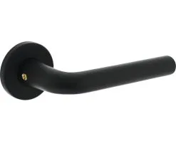 INTERSTEEL Deurkruk Paar Derby Op Rond Rozet Zwart Mat