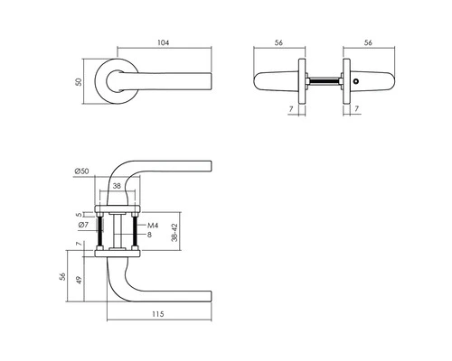INTERSTEEL Deurkruk Paar Eucla Op Rozet Zwart Mat 2 INTERSTEEL Deurkruk Paar Eucla Op Rozet Zwart Mat - Afbeelding 2