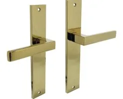 INTERSTEEL Deurkruk Paar Hera Op Blindschild Messing Titaan PVD