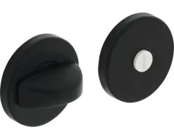 INTERSTEEL Rozet Rond Met WC-/badkamersluiting Zwart Mat
