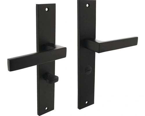 INTERSTEEL Deurkruk Paar Hera Op Schild Met WC-/badkamersluiting WC63/8 Zwart Mat 1 INTERSTEEL Deurkruk Paar Hera Op Schild Met WC-/badkamersluiting WC63/8 Zwart Mat