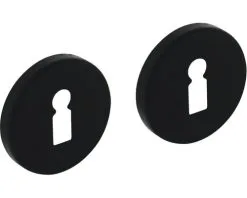 INTERSTEEL Rozet Rond Met Sleutelgat Zwart Mat, 2 Stuks