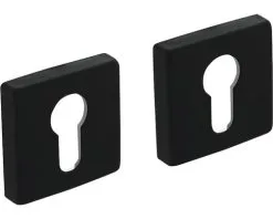INTERSTEEL Rozet Vierkant Met Profielcilindergat Zwart Mat, 2 Stuks