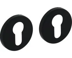 INTERSTEEL Rozet Rond Met Profielcilindergat Zwart Mat, 2 Stuks