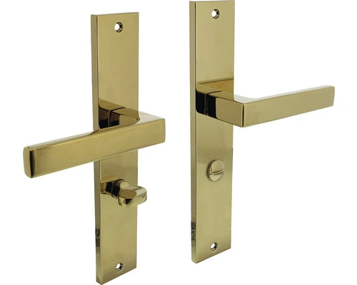 INTERSTEEL Deurkruk Paar Hera Op Schild Met WC-/badkamersluiting WC63/8 Messing Titaan PVD 1 INTERSTEEL Deurkruk Paar Hera Op Schild Met WC-/badkamersluiting WC63/8 Messing Titaan PVD