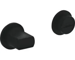 INTERSTEEL Rozet Rond Minimalistisch Zelfklevend Met WC-/badkamersluiting Zwart Mat