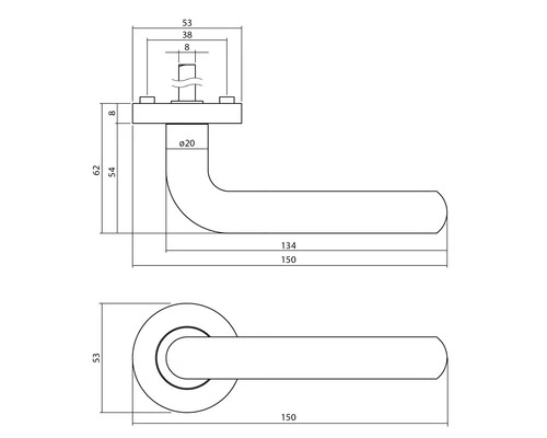 INTERSTEEL Deurkruk Paar Agatha Op Rozet Zwart Mat 2 INTERSTEEL Deurkruk Paar Agatha Op Rozet Zwart Mat - Afbeelding 2