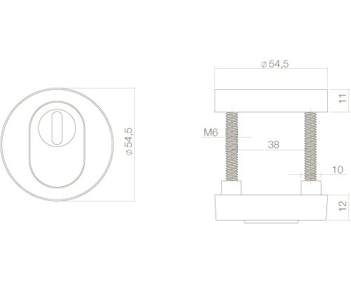 INTERSTEEL Veiligheidsrozet Ø 54,5 Mm Anti-kerntrek Messing Gelakt, 2 Stuks 2 INTERSTEEL Veiligheidsrozet Ø 54,5 Mm Anti-kerntrek Messing Gelakt, 2 Stuks - Afbeelding 2