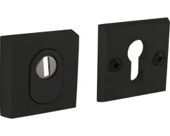 INTERSTEEL Veiligheidsrozet 60x60 Mm Anti-kerntrek Zwart Mat, 2 Stuks