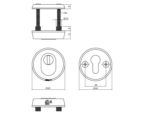 INTERSTEEL Veiligheidsrozet Ø 60 Mm Anti-kerntrek Aluminium F1, 2 Stuks 2 INTERSTEEL Veiligheidsrozet Ø 60 Mm Anti-kerntrek Aluminium F1, 2 Stuks - Afbeelding 2
