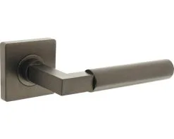 INTERSTEEL Deurkruk Paar Bau-Stil Op Vierkant Rozet Antraciet