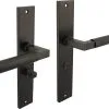 INTERSTEEL Deurkruk Paar Bau-Stil Op Schild Met WC-/badkamersluiting WC63/8 Antraciet