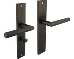 INTERSTEEL Deurkruk Paar Bastian Op Schild Met WC-/badkamersluiting WC63/8 Antraciet