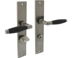 INTERSTEEL Deurkruk Paar Ton Basic Op Schild Met WC-/badkamersluiting WC63/8 Nikkel Mat