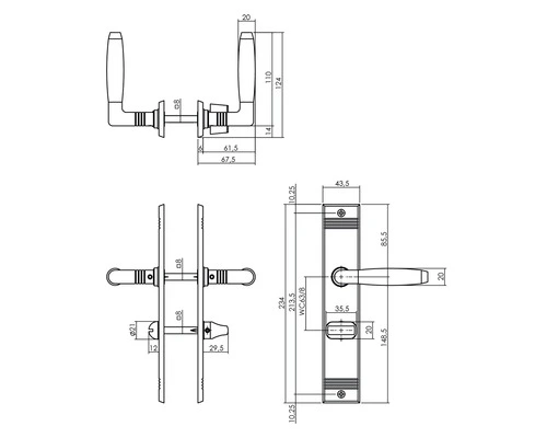 INTERSTEEL Deurkruk Paar Ton Basic Op Schild Met WC-/badkamersluiting WC63/8 Nikkel 2 INTERSTEEL Deurkruk Paar Ton Basic Op Schild Met WC-/badkamersluiting WC63/8 Nikkel - Afbeelding 2