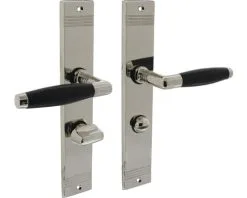 INTERSTEEL Deurkruk Paar Ton Basic Op Schild Met WC-/badkamersluiting WC63/8 Nikkel