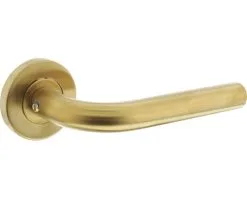 INTERSTEEL Deurkruk Paar Recht Op Rozet Messing Mat Titaan PVD