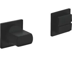 INTERSTEEL Rozet Vierkant Minimalistisch Zelfklevend Met WC-/badkamersluiting Zwart Mat