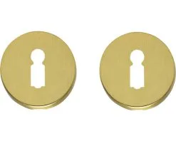INTERSTEEL Rozet Rond Met Sleutelgat Messing Mat Titaan PVD, 2 Stuks