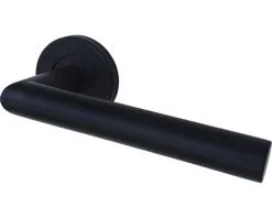 Deurkruk Paar L-model Hoek Op Rozet Zwart Mat