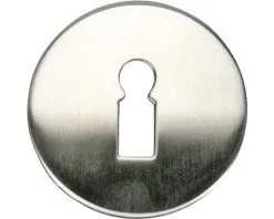 Rozet Rond Zweden Met Sleutelgat RVS Geborsteld, 2 Stuks